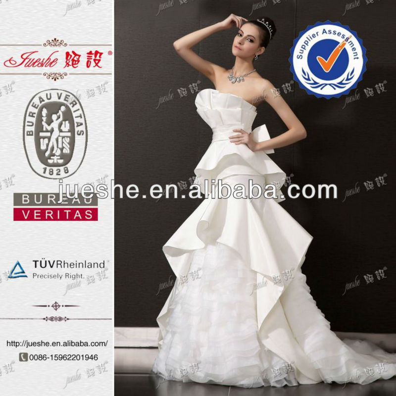 real sample fashion designer taffeta trumpt wedding dress