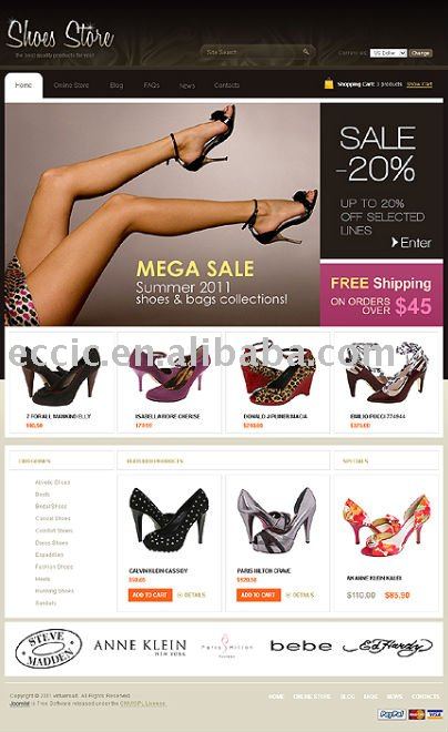 Ladies High-heeled Shoes website design, View ECommerce website ...