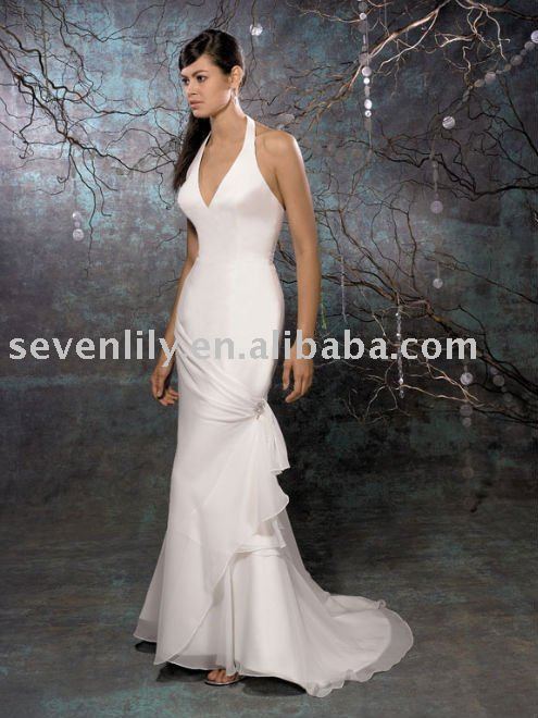 2011 New Arrival Chiffon Halter Backless Wedding Dresses