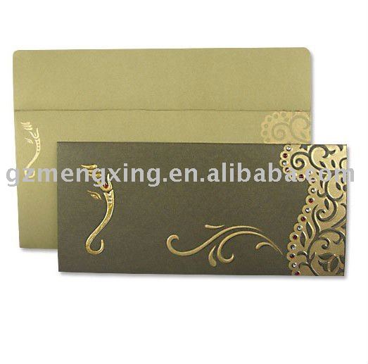 See larger image Bronzed Embossed Traditional Indian Wedding Cards 