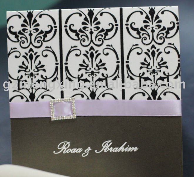 See larger image Luxury customised flocked wedding invitation card 