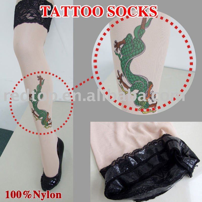 New arrival ecofriendly women's tattoo sockleg stocking sleeve