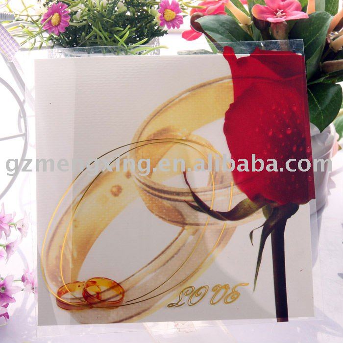 See larger image Floral wedding cards with rings W025