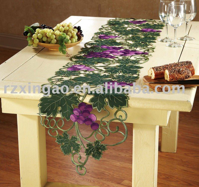See larger image embroidered grape table runner