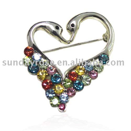 latest images of love. Latest Brooch,Colorful Love Swan Crystal&Sliver Tone Brooch