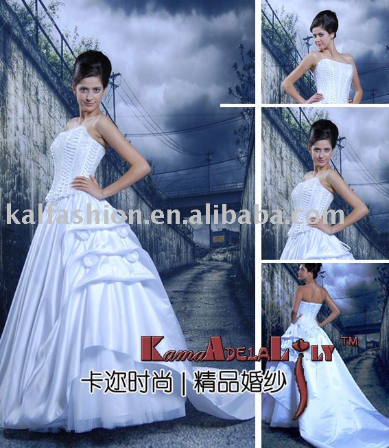 1674 Elegant backless ball gown taffeta ruffle style 2010 gowns party bridal