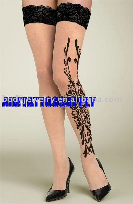 Flash sexy Lace tattoo stocking sleeve Totem Logo
