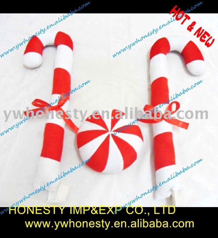 Newest design Christmas candy cane car decoration holiday sweet candy sticks