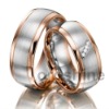 GR666-14k de oro rosa de diamantes anillo de bodas
