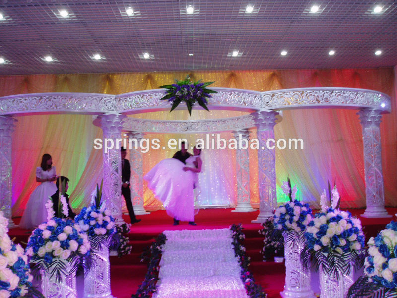 fiber crystal Decoration wedding Column mandaps with pedestal columns