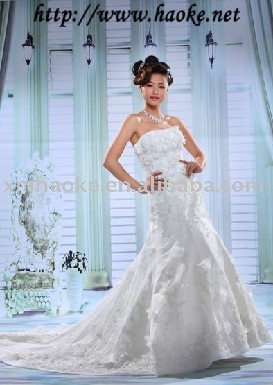 G0136 Beaded Aline Lace Imperial Bridal Gown