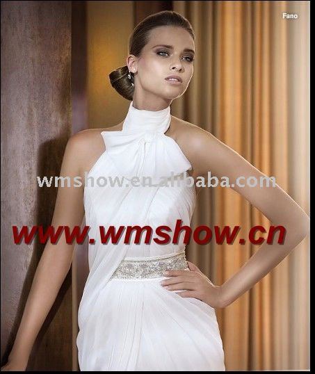 2011 Charming Superior Quality Bowknot Halter Pakistani Bridal Dresses