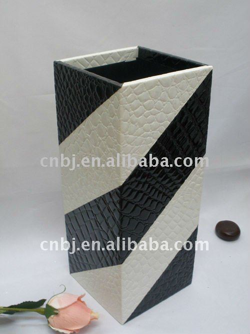 classic black and white leather wedding centerpiece vases