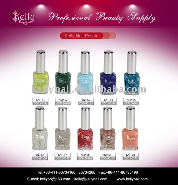 Fashionable glitter Kelly brands rainbow color nail polish