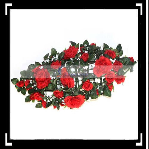 Red Roses Silk Flowers Wedding Arch