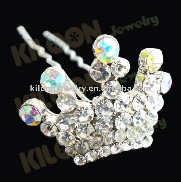 wedding crown hair pins graceful bridal flower hair ornament(China