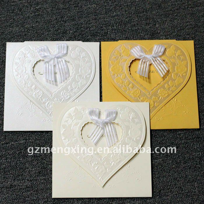 2012 New DesignElegant Wedding Cards With Heart Shape Window 