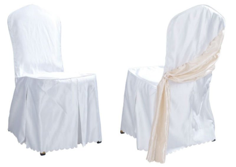Royal white Satin Chair Cover Sash Bow Wedding Party