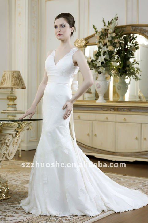 exquisite backless lace wedding dress gown DT1728
