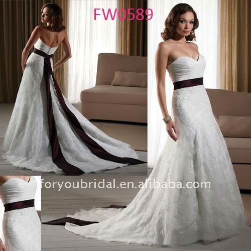 FW0589 Hotsale Sleeveless Wedding Gown Lace Fitted
