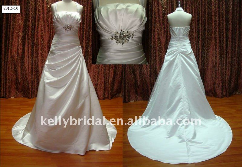 2012 new style halter modest wedding dress