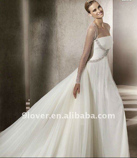 2012 long sheer sleeves bolero wedding dress