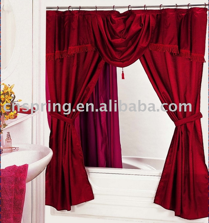 Elegant Double Swag Shower Curtains Exquisite Shower Curtains