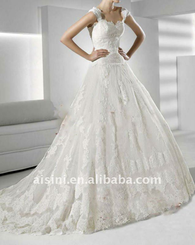 winter backless lace floorlength 2011 new model wedding dress
