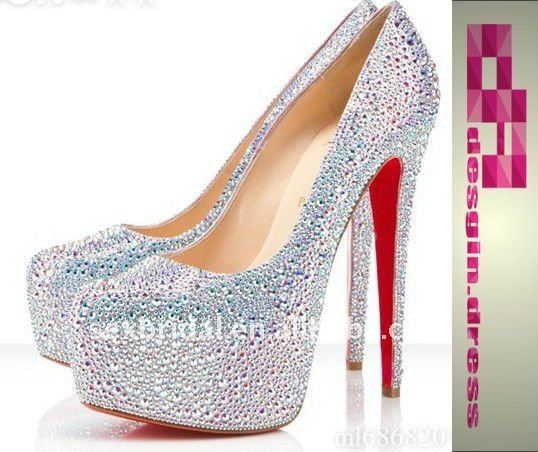 hot red strass Daffodil glitter pumps sexy women dress shoes high heels 
