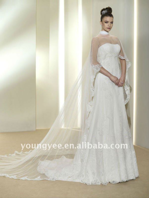 New design 2012 grecian style lace long sleeve lace wedding dresses