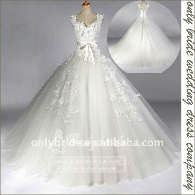 OL0404 Real Sample Ball Gown Cap sleeves Lace Wedding Dresses 2012