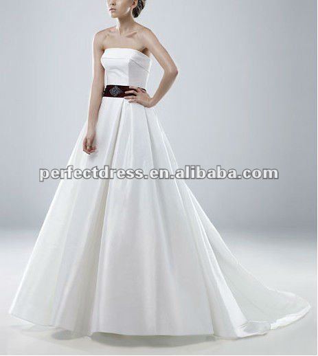 Crystal wedding dress white with red sash NSW3045