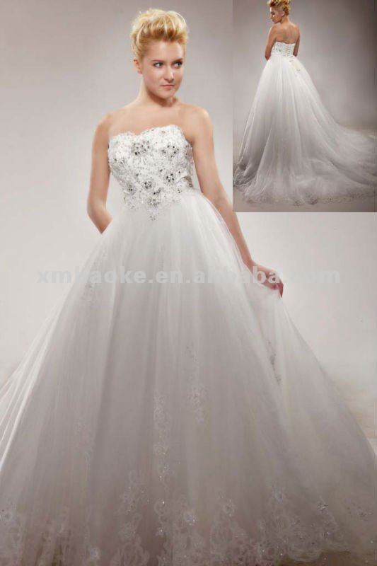 G0196B New Design Princess Ivory Wedding Dress 2012