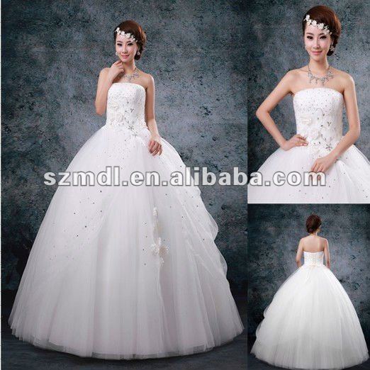 Newest Design Designer White Sheath Beaded Puffy Hemline Wedding Dress