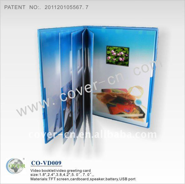 video cardboard wedding cards for promotional LCD ooklet