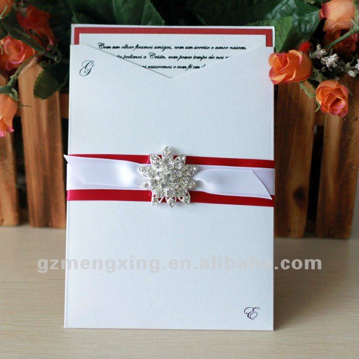Unique pocket wedding invitation made with nice decorationsEA707