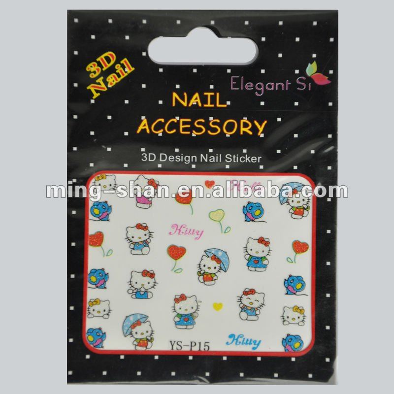 helle kitty nail art sticker 3d nail sticker nail supply facory