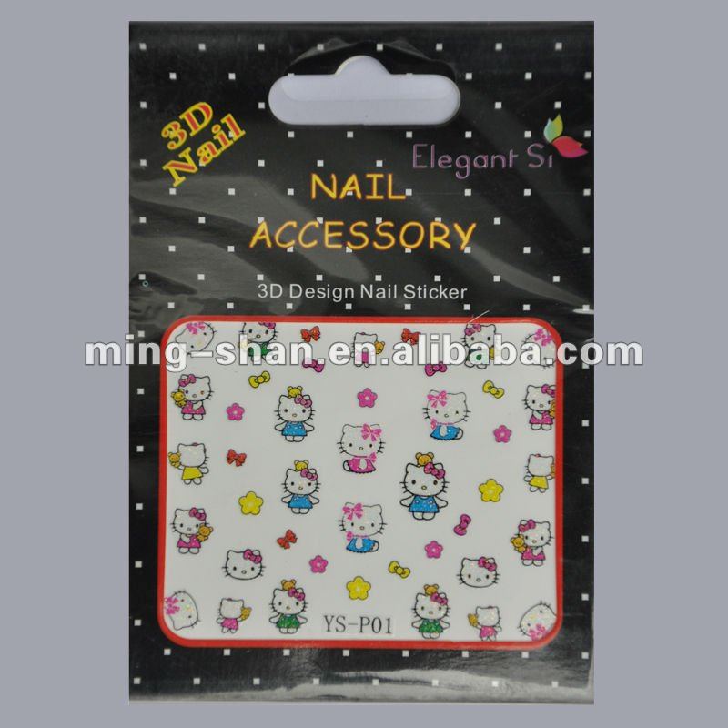 hello kitty nail art sticker 3d nail sticker supplier