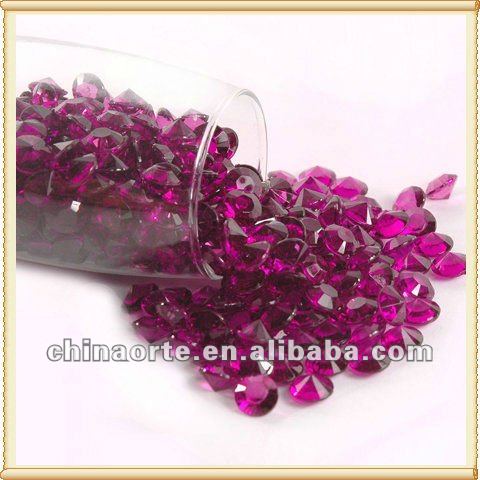 Purple Acrylic Diamonds Wedding Table Decoration