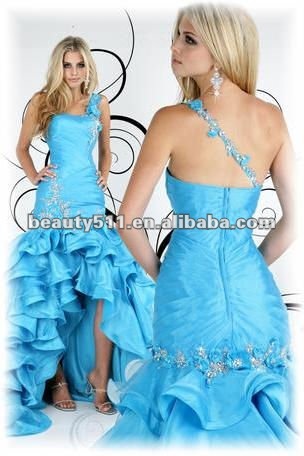 Short Prom Dress on One Shoulder Prom Dress With Tiered Ruffle Pd012  View Prom Dress