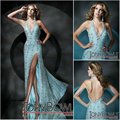 Luxurious full beadwork halter tony bowls evening dress front slit 2012 famous stars first selection 112C03
