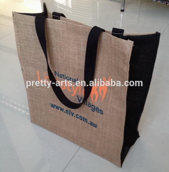 cheap promotion dyed jute custom logo hemp burlap tote bags