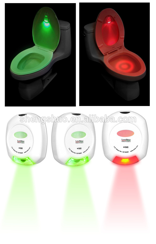 Glow bowl toilet light sensor