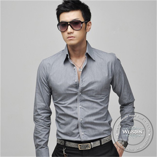 Men's raw silk dress shirt