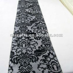 black for damask wedding, runner white fancy and cheap  table runners table decoration,  table white black