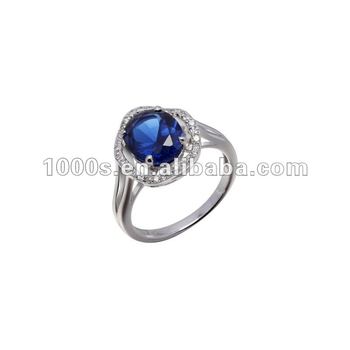 Silver Sapphire Stone Ring,Engagement Rings