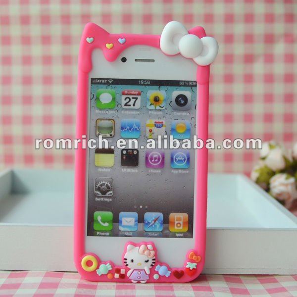  - Pink_Cute_3D_Hello_Kitty_bow_Frame