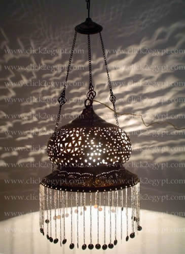 See larger image: BR79 Antique Style Handmade Lamp Shade With Chains 