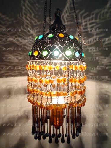 See larger image: BR162 CUSTOM Unique Gypsy Beaded Lamp Shade Chandelier