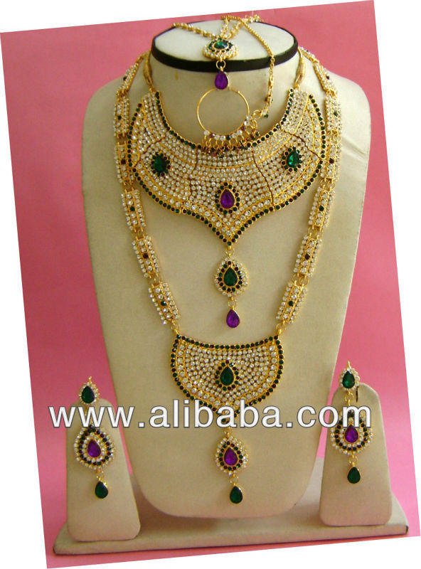 Bollywood wedding bridal set Jewellery jewelry Saree Necklace Set